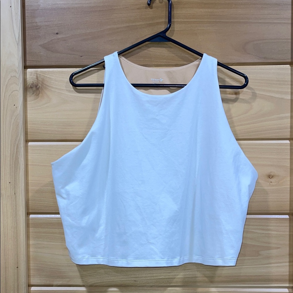 Old Navy Women's white Crop Top with sports bra